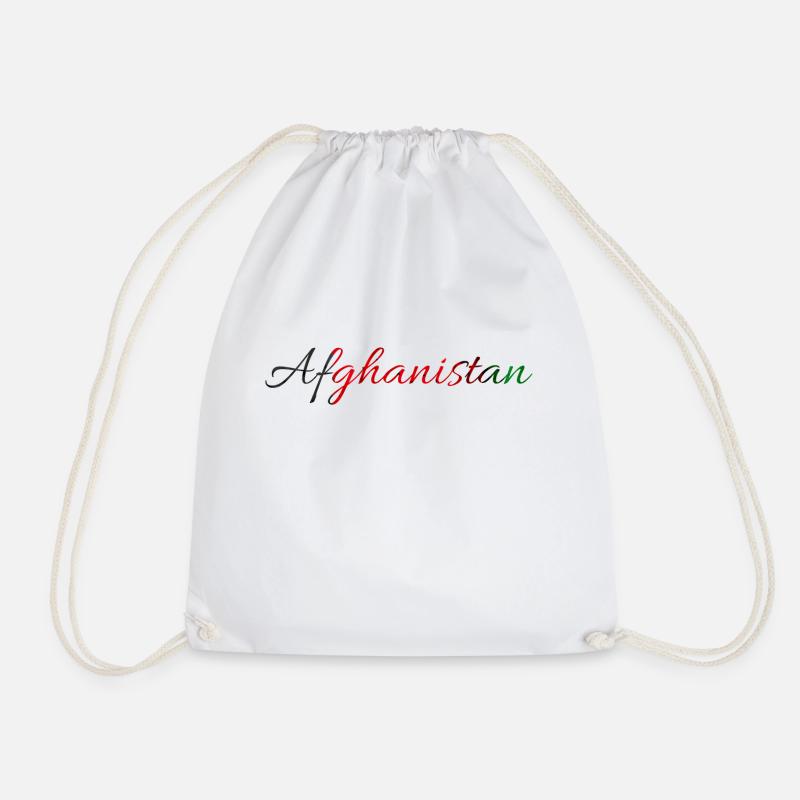 Afghanistan - Drawstring Bag - white