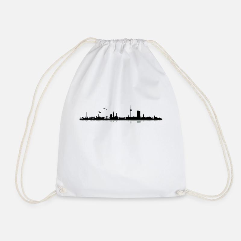 Hamburg skyline - Drawstring Bag - white