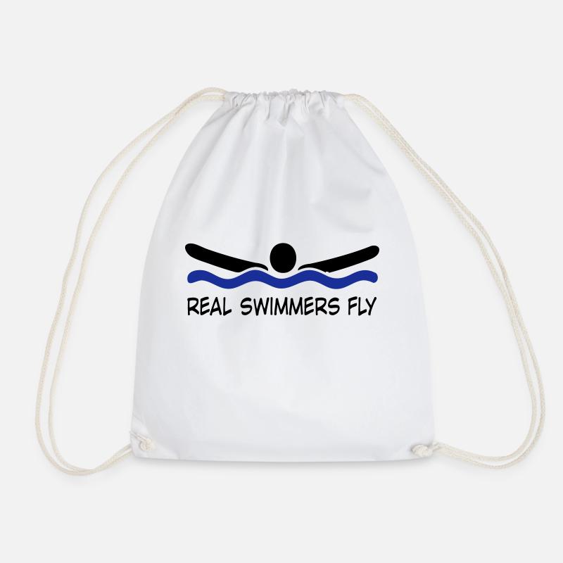 butterfly - Drawstring Bag - white