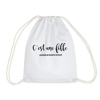 c'est une fille - Sac de sport léger - blanc - Devant