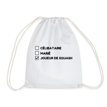 Squash Sport Game Match Champion Victory - Drawstring Bag - white - Front