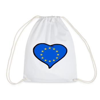 Europe heart flag - Drawstring Bag - white - Front