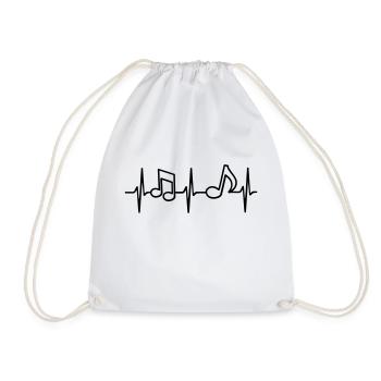 Heartbeat Music Note Notes de musique ECG - Sac de sport léger - blanc - Devant