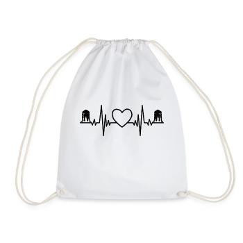 Jogger cardio training race fit jogging running - Drawstring Bag - white - Front