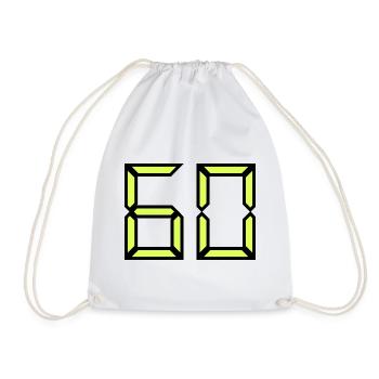 60 ANS. 60e ANNIVERSAIRE. ANNIVERSAIRE 60 ANS. 60 - Sac de sport léger - blanc - Devant