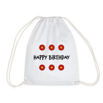 ALLES GUTE ZUM GEBURTSTAG. ALLES GUTE ZUM GEBURTSTAG. JAHRESTAG. - Turnbeutel - Weiß - Vorne