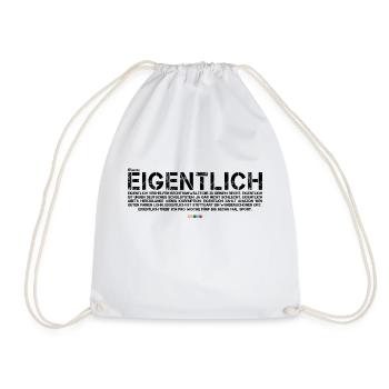 Eigentlich (schwarz, mit Stabil Logo) - Turnbeutel - Weiß - Vorne