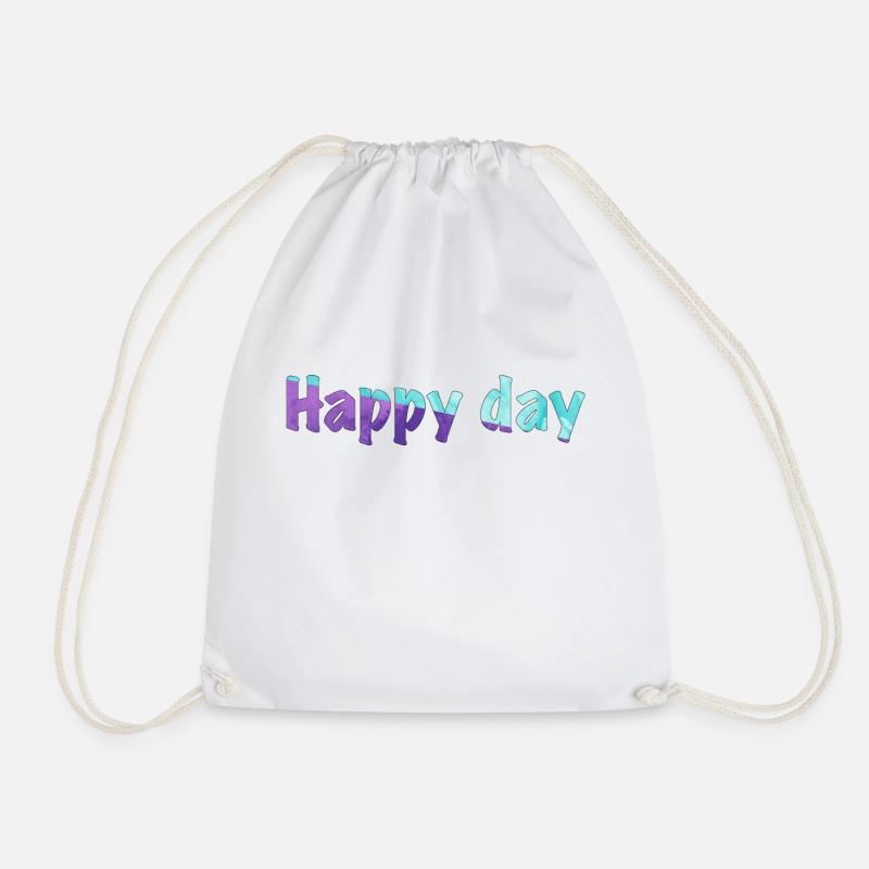 Lyricsb"Happy day" auf Englisch - Turnbeutel - Weiß