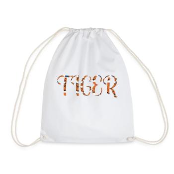 Tiger Schrift - Turnbeutel - Weiß - Vorne