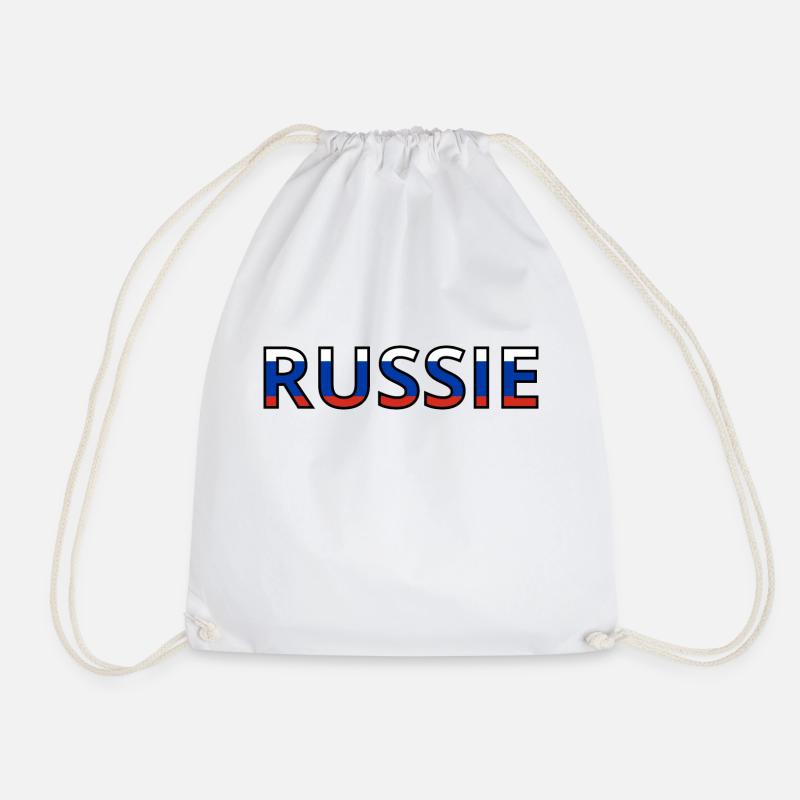 Russi Flag - Drawstring Bag - white