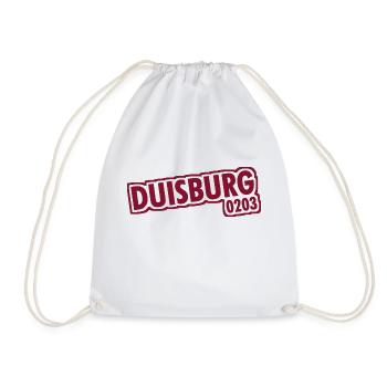 Duisburg - 0203 - Phone Code - NRW - Ruhrpott - Drawstring Bag - white - Front
