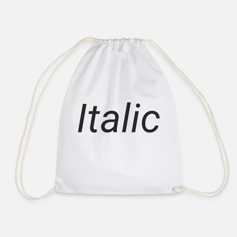 Italic - Drawstring Bag - white
