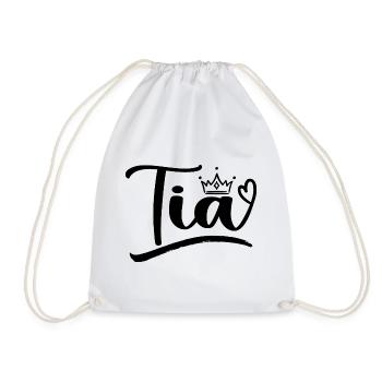 Best Tia Ever Aunt Leopard Print Mothers Day Tia - Drawstring Bag - white - Front