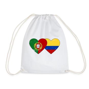 Portugal Colombie Drapeau Coeur Utilisé - Sac de sport léger - blanc - Devant