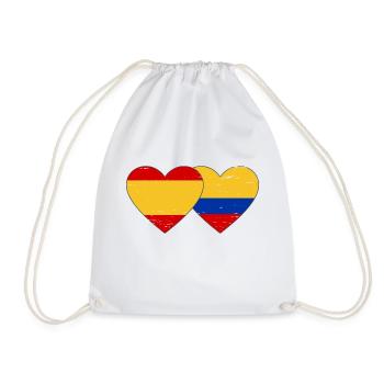 Espagne Colombie Drapeau Coeur Utilisé - Sac de sport léger - blanc - Devant