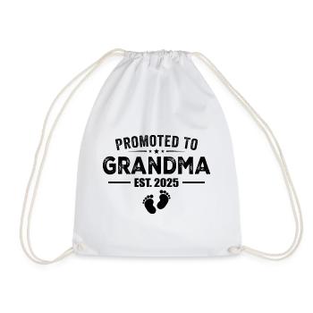 Promoted To Grandma 2025 Funny For New Grandma - Drawstring Bag - white - Front