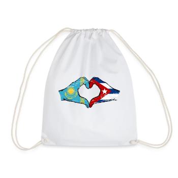 Kazakhstan Cuba drapeau mains forme de coeur utilisé - Sac de sport léger - blanc - Devant