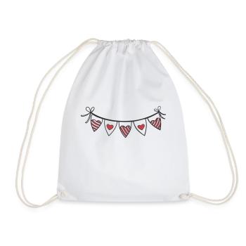 Heart Garland Hearts - Drawstring Bag - white - Front