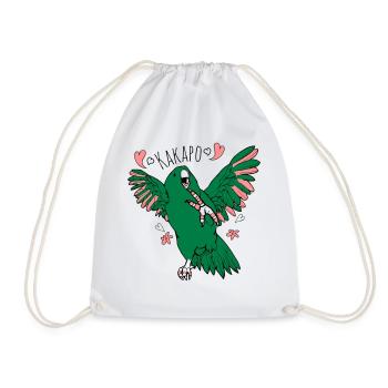 Kakapo - thick parrot - Drawstring Bag - white - Front