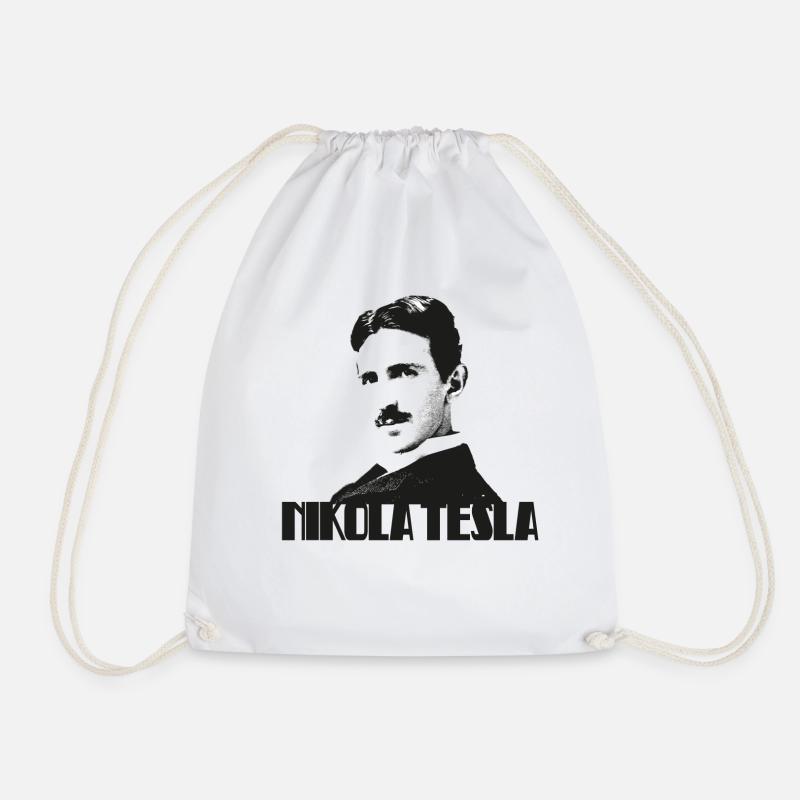 tesla1 - Drawstring Bag - white
