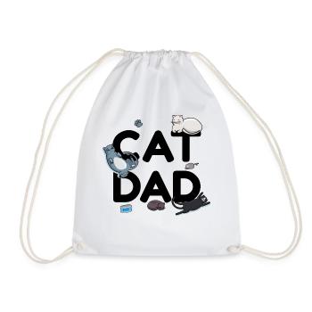 Cat Dad - Katze Katzenmann Papa Miezekatze Miau - Turnbeutel - Weiß - Vorne