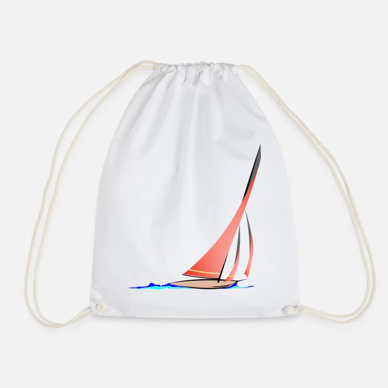 sailboat speed - Drawstring Bag - white