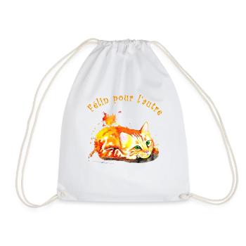 Red cat, Feline for the other - Drawstring Bag - white - Front