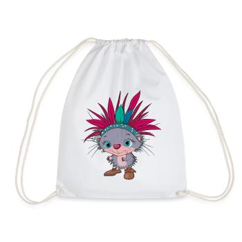 Apache porcupine - Drawstring Bag - white - Front
