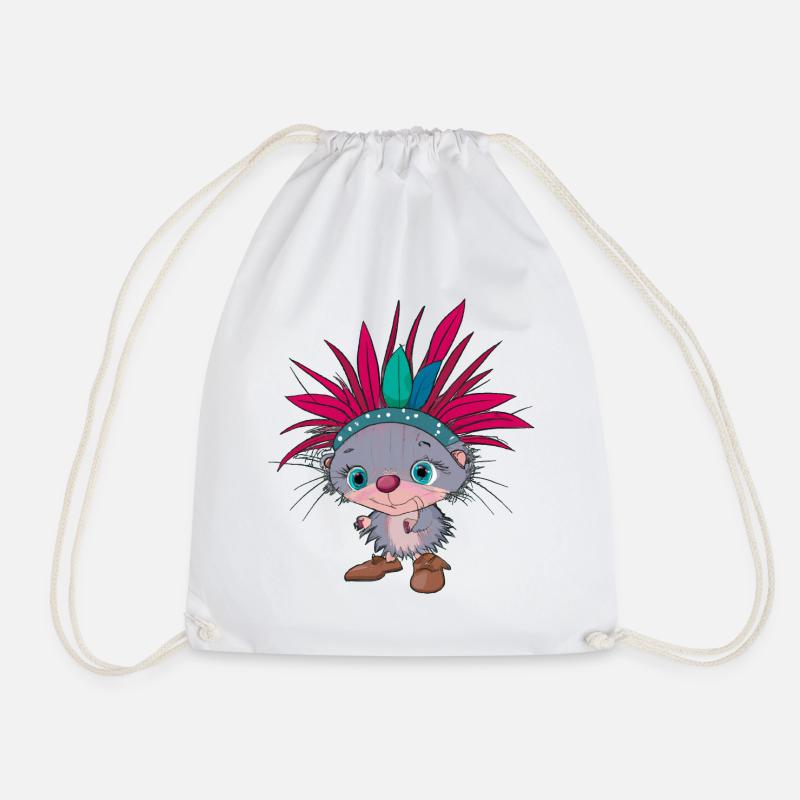 Apache porcupine - Drawstring Bag - white