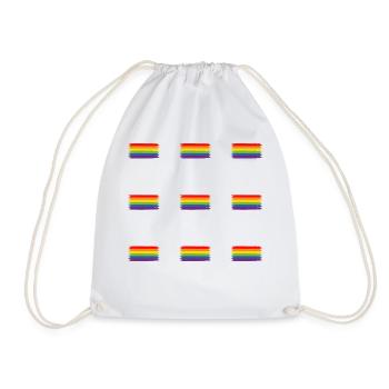 RAINBOW FLAG Pinselstriche Design - Turnbeutel - Weiß - Vorne