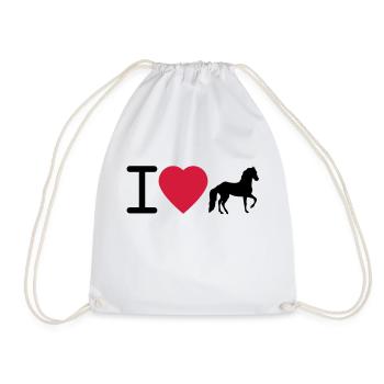 I love Horses - Turnbeutel - Weiß - Vorne