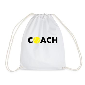 tennis coach - Drawstring Bag - white - Front