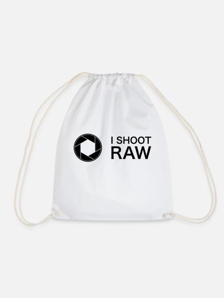 I shoot raw - Turnbeutel - Weiß