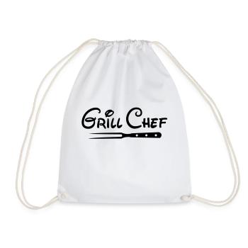 BBQ Grill Chef Barbecue Grill Sports Club - Drawstring Bag - white - Front