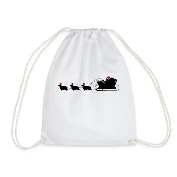 Teckel noir à poil long - Sac de sport léger - blanc - Devant