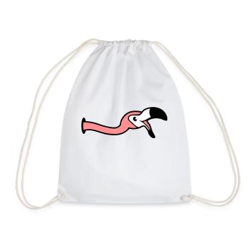 hole wall laugh mouth on food drink bow down - Drawstring Bag - white - Front