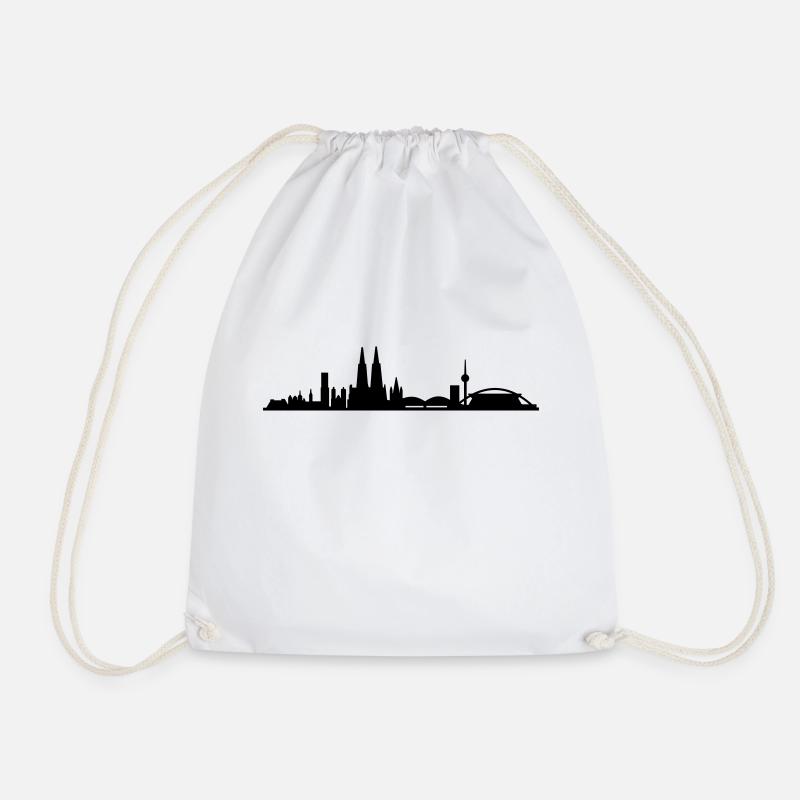 Skyline Cologne small - Drawstring Bag - white