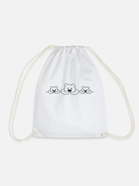 3 Bears - Drawstring Bag - white