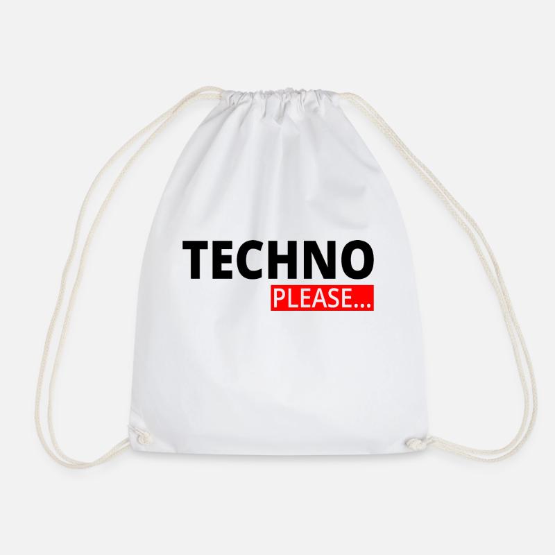 Techno - Techno music - Rave - Festival - Please - Turnbeutel - Weiß