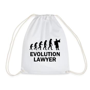 Lawyer Evolution Primates Court Lawyer's Robe - Drawstring Bag - white - Front