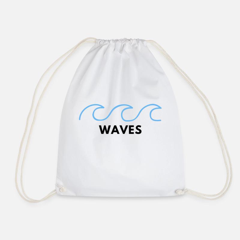 WAVES - Drawstring Bag - white