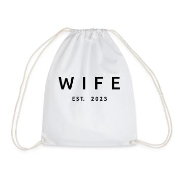 2023 Fiançailles Mariage Douche nuptiale - Sac de sport léger - blanc - Devant