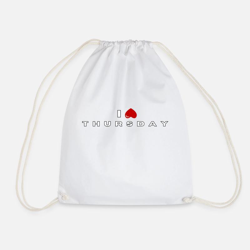 I hate Thursday - Drawstring Bag - white