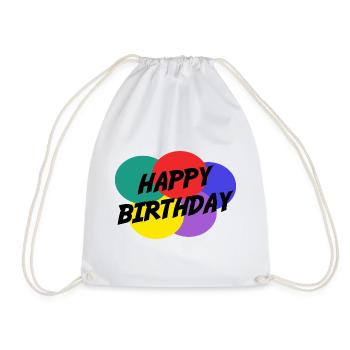 ALLES GUTE ZUM GEBURTSTAG. ALLES GUTE ZUM GEBURTSTAG. JAHRESTAG. - Turnbeutel - Weiß - Vorne
