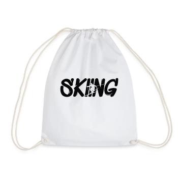 Skifahren, Skiing, Ski - Turnbeutel - Weiß - Vorne