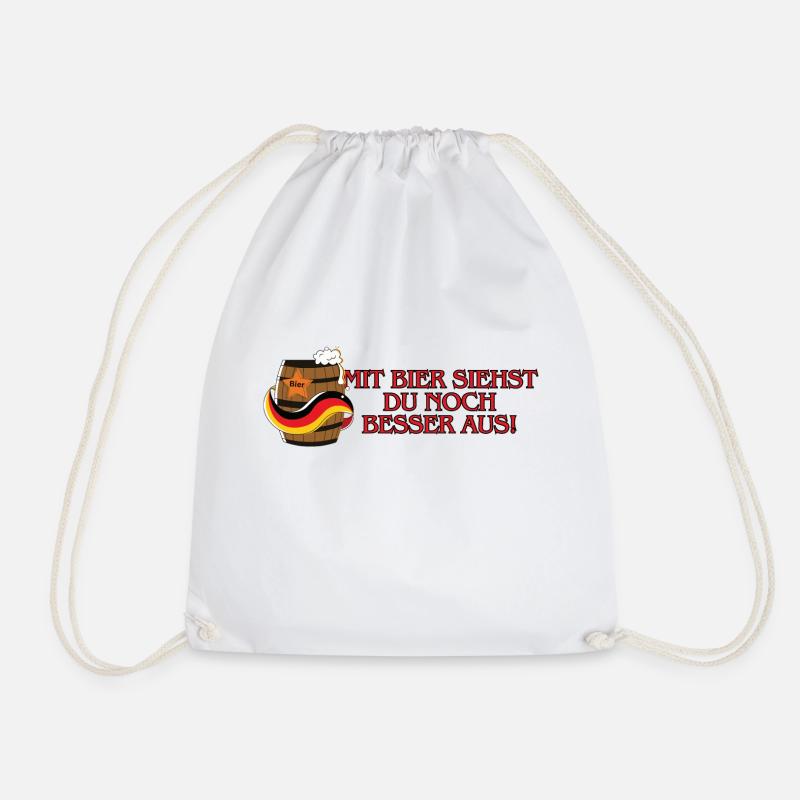 Mit Bier siehst du noch besser aus! - Turnbeutel - Weiß