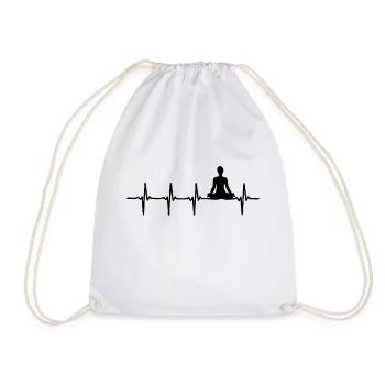 Battement de cœur Yoga - Sac de sport léger - blanc - Devant