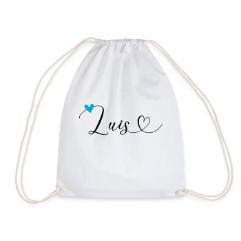 Luis Nom Prénom Calligraphie Coeur - Sac de sport léger - blanc - Devant