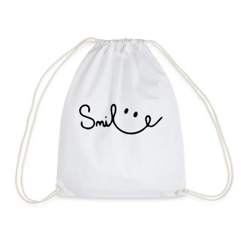 smile - Drawstring Bag - white - Front