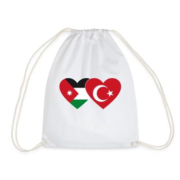 Jordanie Turquie Drapeau Coeur - Sac de sport léger - blanc - Devant